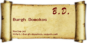 Burgh Domokos névjegykártya